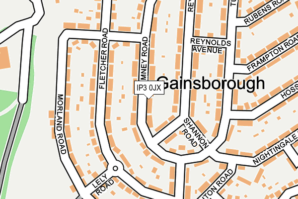 IP3 0JX map - OS OpenMap – Local (Ordnance Survey)