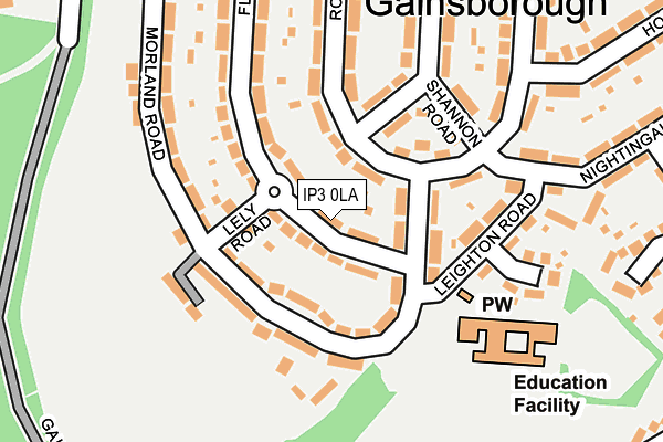 IP3 0LA map - OS OpenMap – Local (Ordnance Survey)