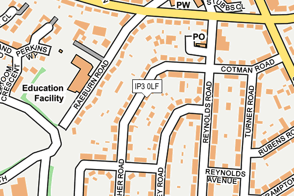 IP3 0LF map - OS OpenMap – Local (Ordnance Survey)