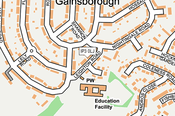 IP3 0LJ map - OS OpenMap – Local (Ordnance Survey)