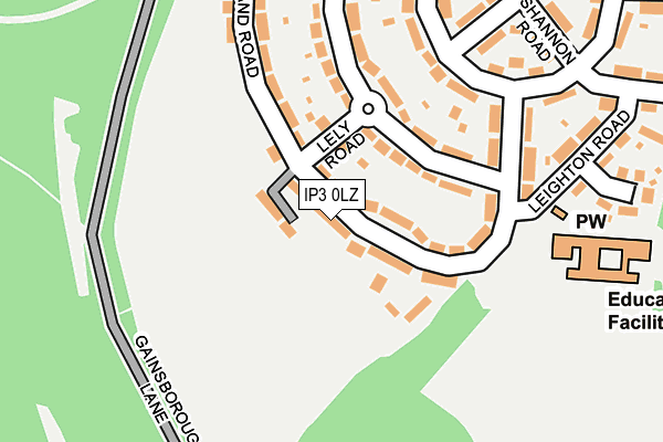 IP3 0LZ map - OS OpenMap – Local (Ordnance Survey)