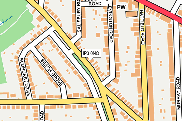 IP3 0NQ map - OS OpenMap – Local (Ordnance Survey)