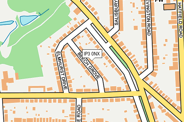 IP3 0NX map - OS OpenMap – Local (Ordnance Survey)