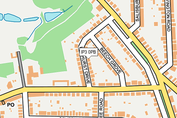 IP3 0PB map - OS OpenMap – Local (Ordnance Survey)