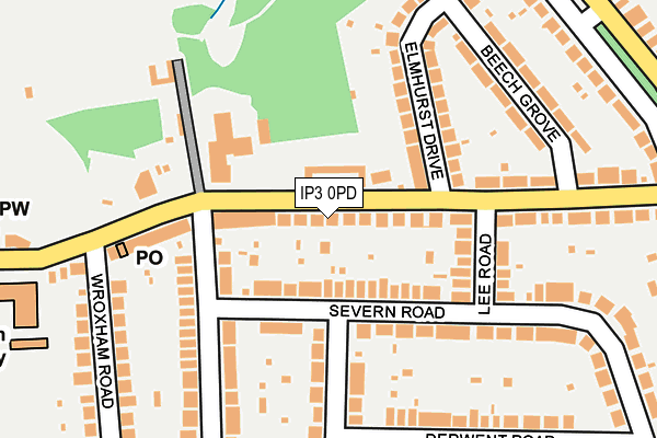 IP3 0PD map - OS OpenMap – Local (Ordnance Survey)
