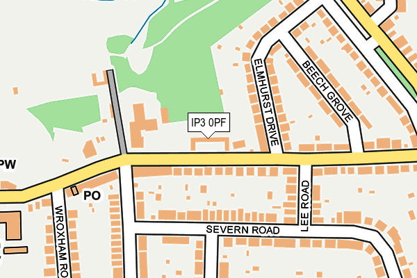 IP3 0PF map - OS OpenMap – Local (Ordnance Survey)