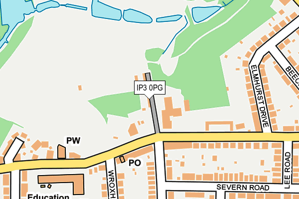 IP3 0PG map - OS OpenMap – Local (Ordnance Survey)