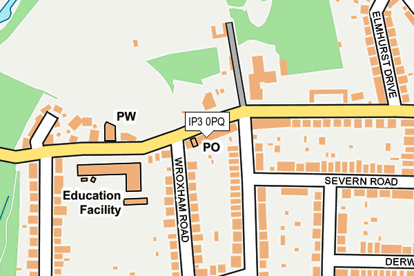 IP3 0PQ map - OS OpenMap – Local (Ordnance Survey)