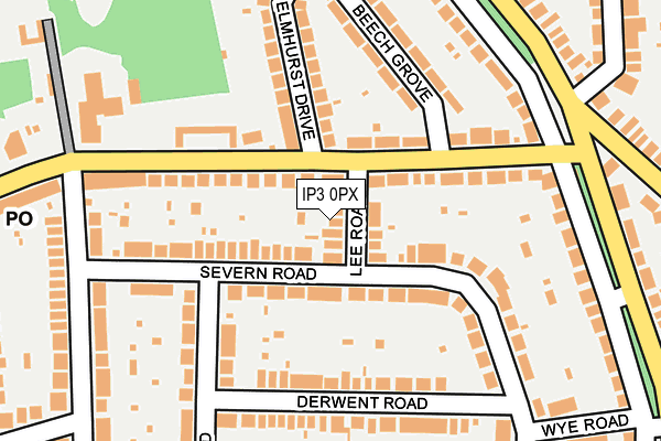 IP3 0PX map - OS OpenMap – Local (Ordnance Survey)