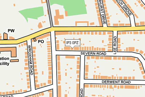 IP3 0PZ map - OS OpenMap – Local (Ordnance Survey)