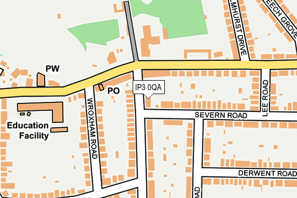 IP3 0QA map - OS OpenMap – Local (Ordnance Survey)