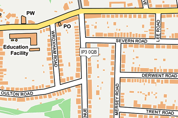 IP3 0QB map - OS OpenMap – Local (Ordnance Survey)