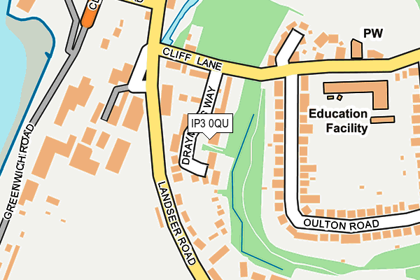 IP3 0QU map - OS OpenMap – Local (Ordnance Survey)