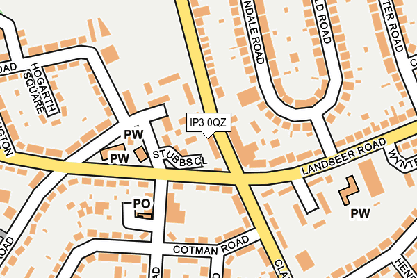 IP3 0QZ map - OS OpenMap – Local (Ordnance Survey)