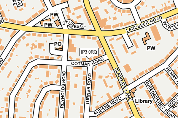 IP3 0RQ map - OS OpenMap – Local (Ordnance Survey)