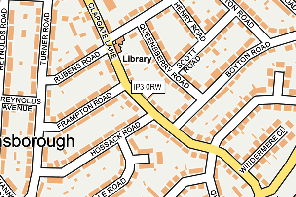 IP3 0RW map - OS OpenMap – Local (Ordnance Survey)