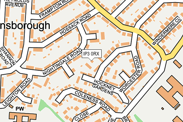 IP3 0RX map - OS OpenMap – Local (Ordnance Survey)