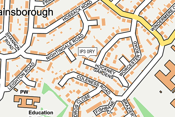 IP3 0RY map - OS OpenMap – Local (Ordnance Survey)