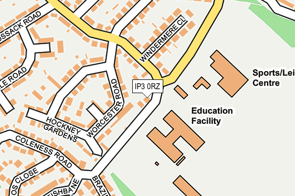 IP3 0RZ map - OS OpenMap – Local (Ordnance Survey)