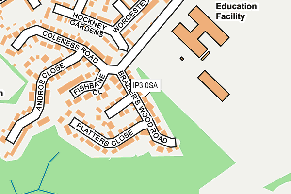 IP3 0SA map - OS OpenMap – Local (Ordnance Survey)