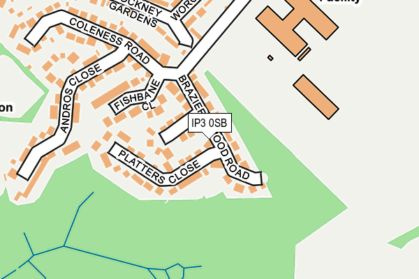 IP3 0SB map - OS OpenMap – Local (Ordnance Survey)