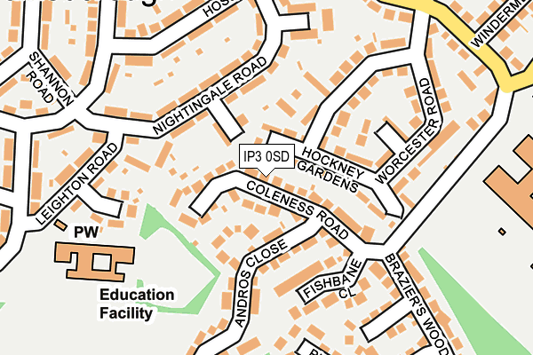 IP3 0SD map - OS OpenMap – Local (Ordnance Survey)