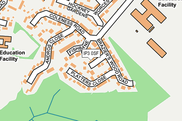 IP3 0SF map - OS OpenMap – Local (Ordnance Survey)