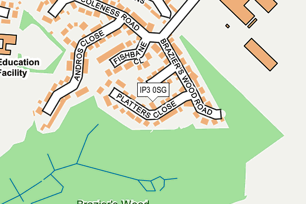 IP3 0SG map - OS OpenMap – Local (Ordnance Survey)