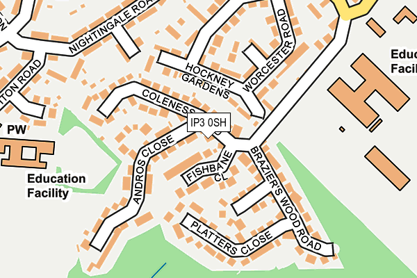 IP3 0SH map - OS OpenMap – Local (Ordnance Survey)