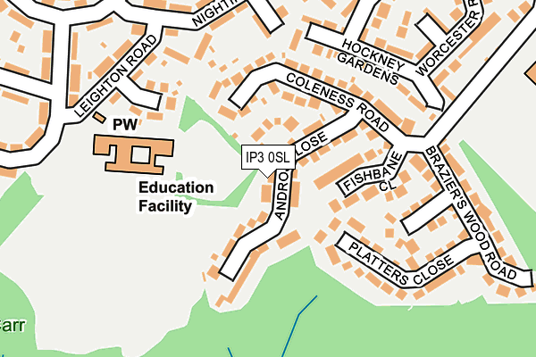 IP3 0SL map - OS OpenMap – Local (Ordnance Survey)