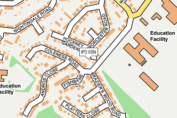 IP3 0SN map - OS OpenMap – Local (Ordnance Survey)