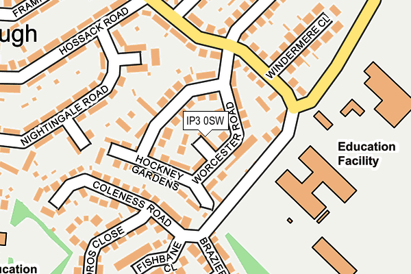 IP3 0SW map - OS OpenMap – Local (Ordnance Survey)