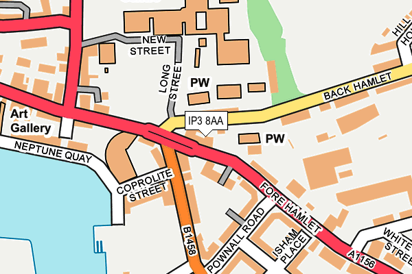 IP3 8AA map - OS OpenMap – Local (Ordnance Survey)