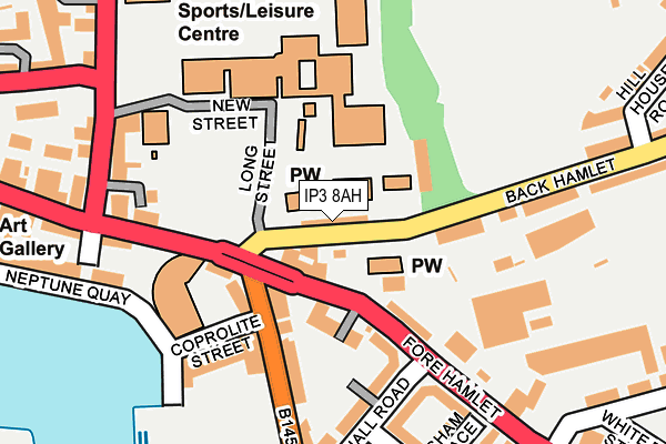 IP3 8AH map - OS OpenMap – Local (Ordnance Survey)