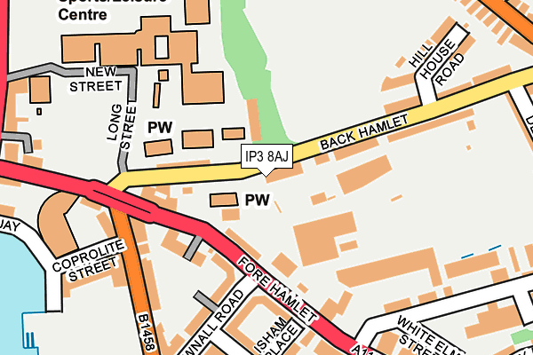 IP3 8AJ map - OS OpenMap – Local (Ordnance Survey)