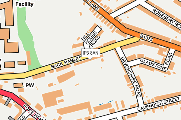 IP3 8AN map - OS OpenMap – Local (Ordnance Survey)