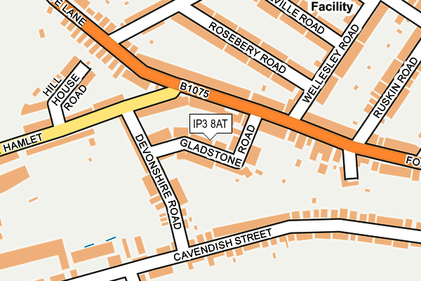 IP3 8AT map - OS OpenMap – Local (Ordnance Survey)