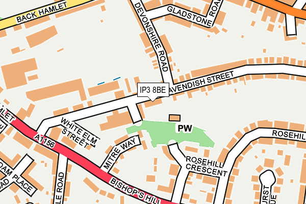 IP3 8BE map - OS OpenMap – Local (Ordnance Survey)