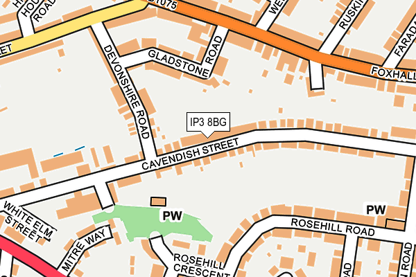 IP3 8BG map - OS OpenMap – Local (Ordnance Survey)