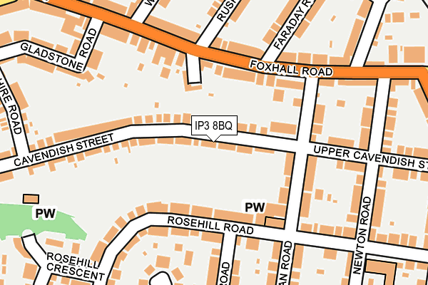 IP3 8BQ map - OS OpenMap – Local (Ordnance Survey)