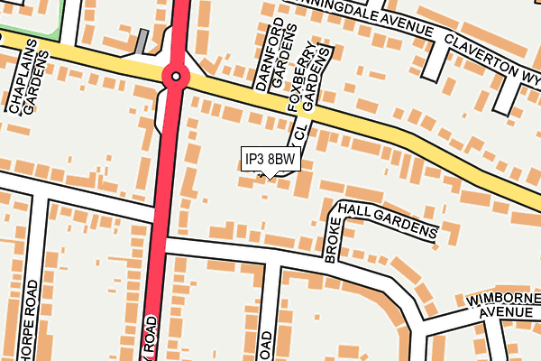IP3 8BW map - OS OpenMap – Local (Ordnance Survey)