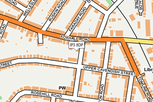 IP3 8DP map - OS OpenMap – Local (Ordnance Survey)