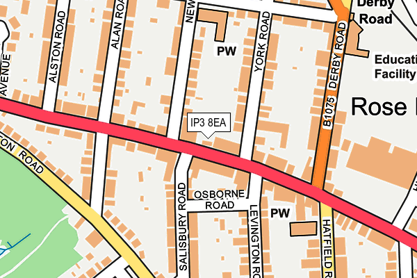 IP3 8EA map - OS OpenMap – Local (Ordnance Survey)