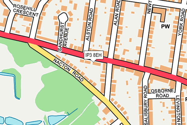IP3 8EH map - OS OpenMap – Local (Ordnance Survey)