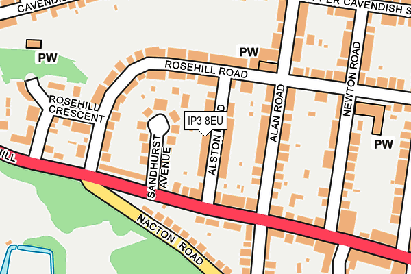 IP3 8EU map - OS OpenMap – Local (Ordnance Survey)