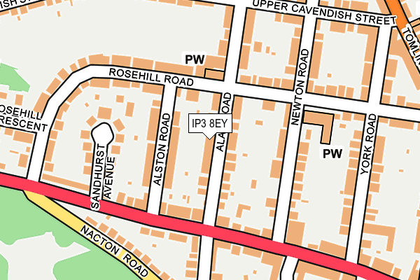 IP3 8EY map - OS OpenMap – Local (Ordnance Survey)