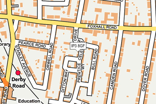 IP3 8GF map - OS OpenMap – Local (Ordnance Survey)