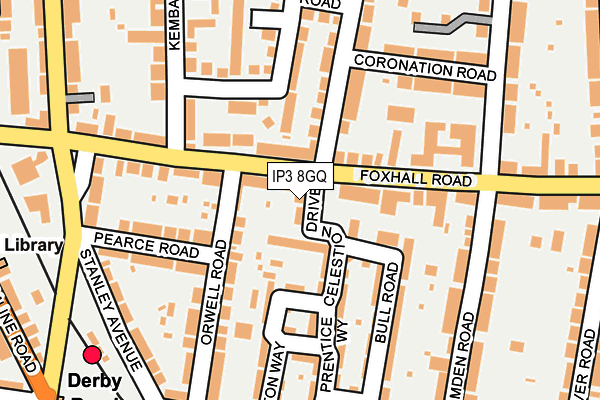 IP3 8GQ map - OS OpenMap – Local (Ordnance Survey)