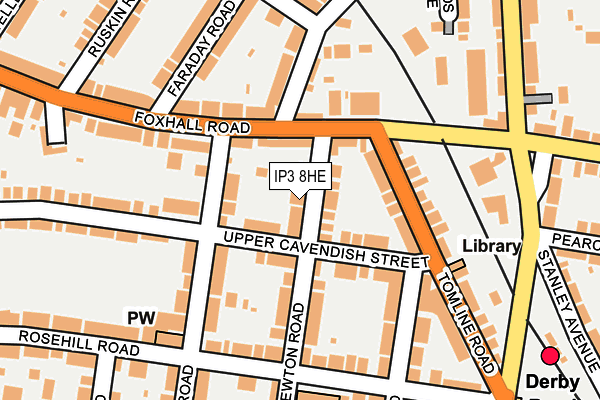IP3 8HE map - OS OpenMap – Local (Ordnance Survey)