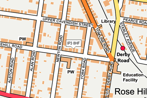 IP3 8HF map - OS OpenMap – Local (Ordnance Survey)